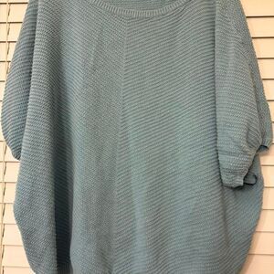 Time & Tru Teal Knit Sweater Size XXL Relaxed Fit Cozy Oversized Top